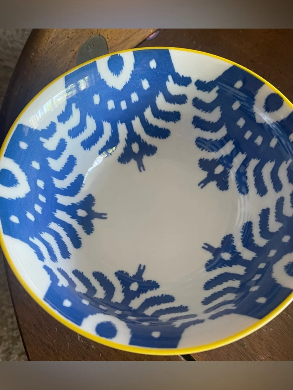 West Elm Folk Pad 7” Bowls Japanese Printed Boho Glazed Patterned Porcelain